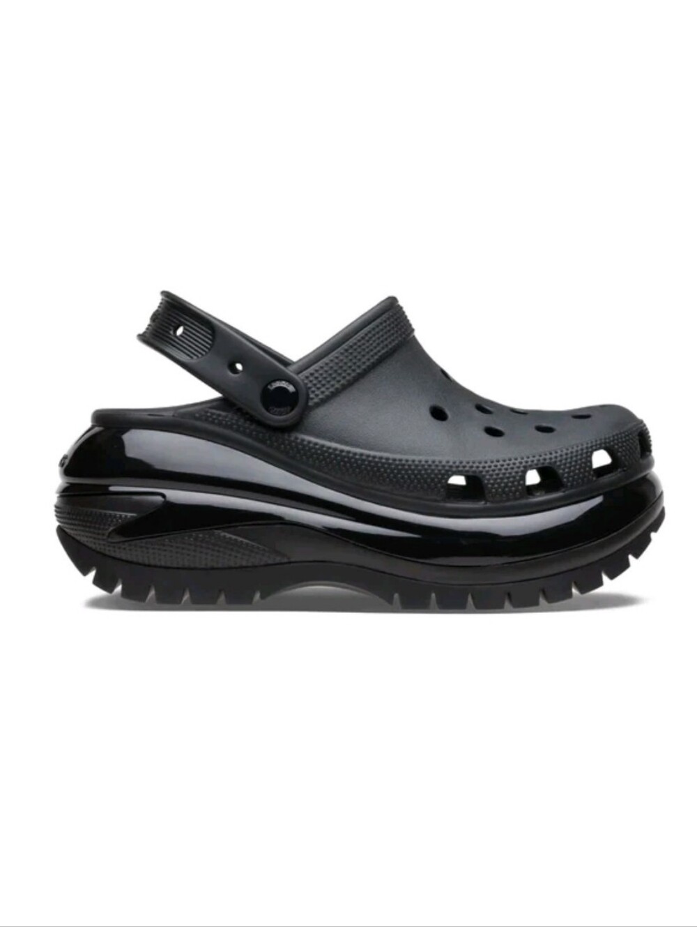 Crocs Classic Mega Crush Clog Black Platform Shoes Mens 6 Womens 8